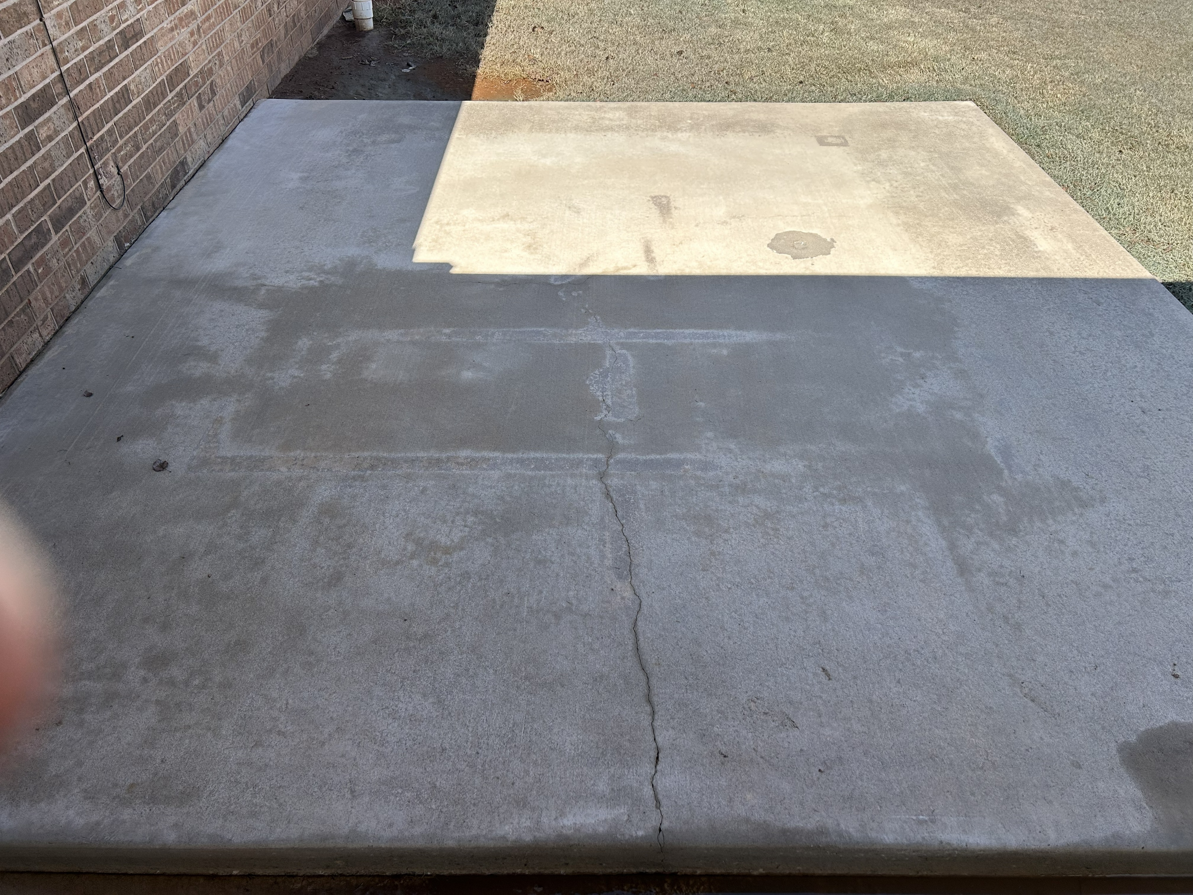 Patio after pressure washing