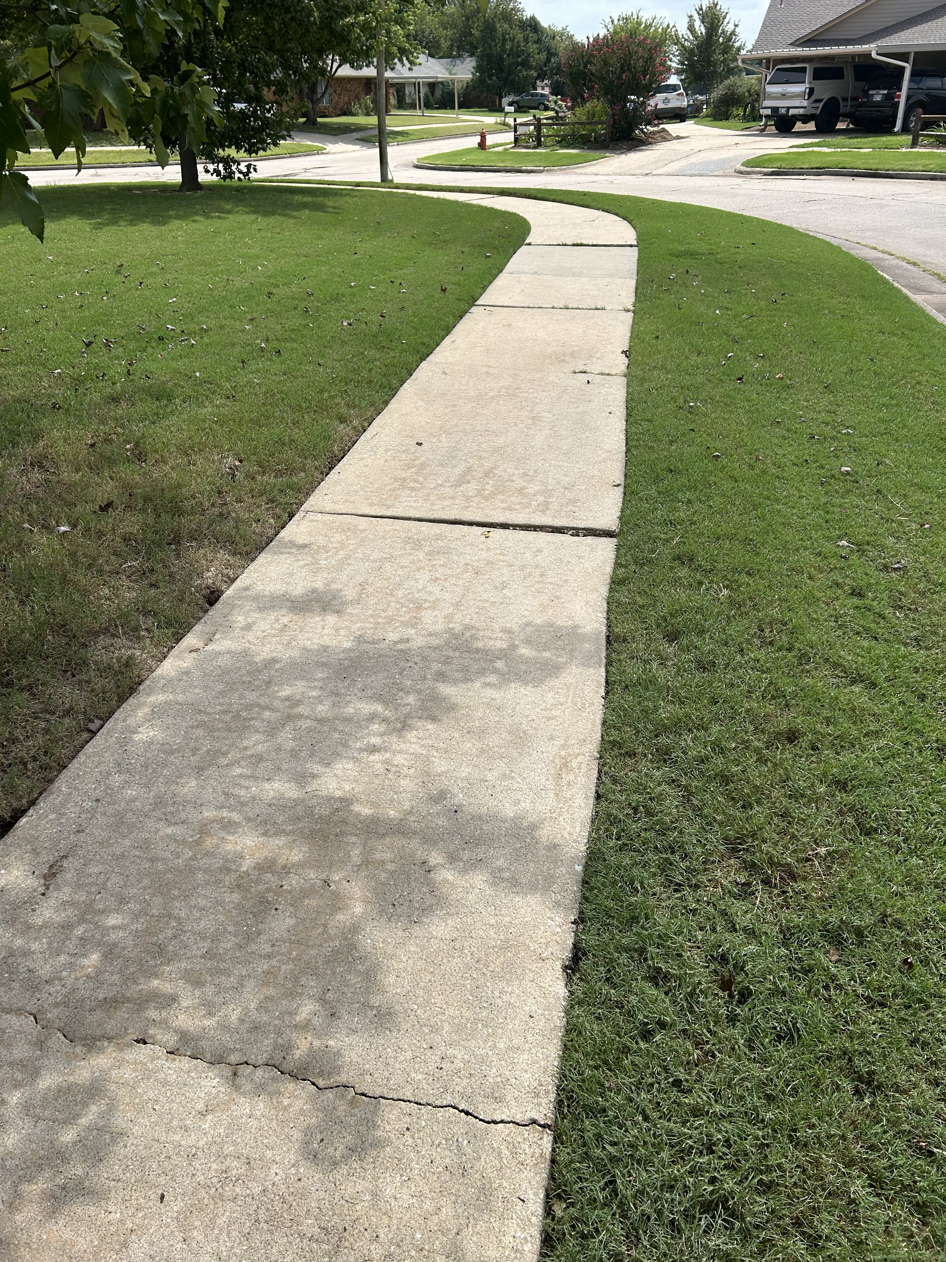 Sidewalk after pressure washing